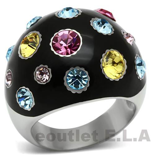 SWAROVSKI CRYSTALS GALAXY STAINLESS STEEL RING-5 sizes
